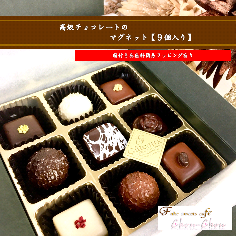マグネット 高級チョコレート ９個入り 箱 ラッピング付き Chou Chou