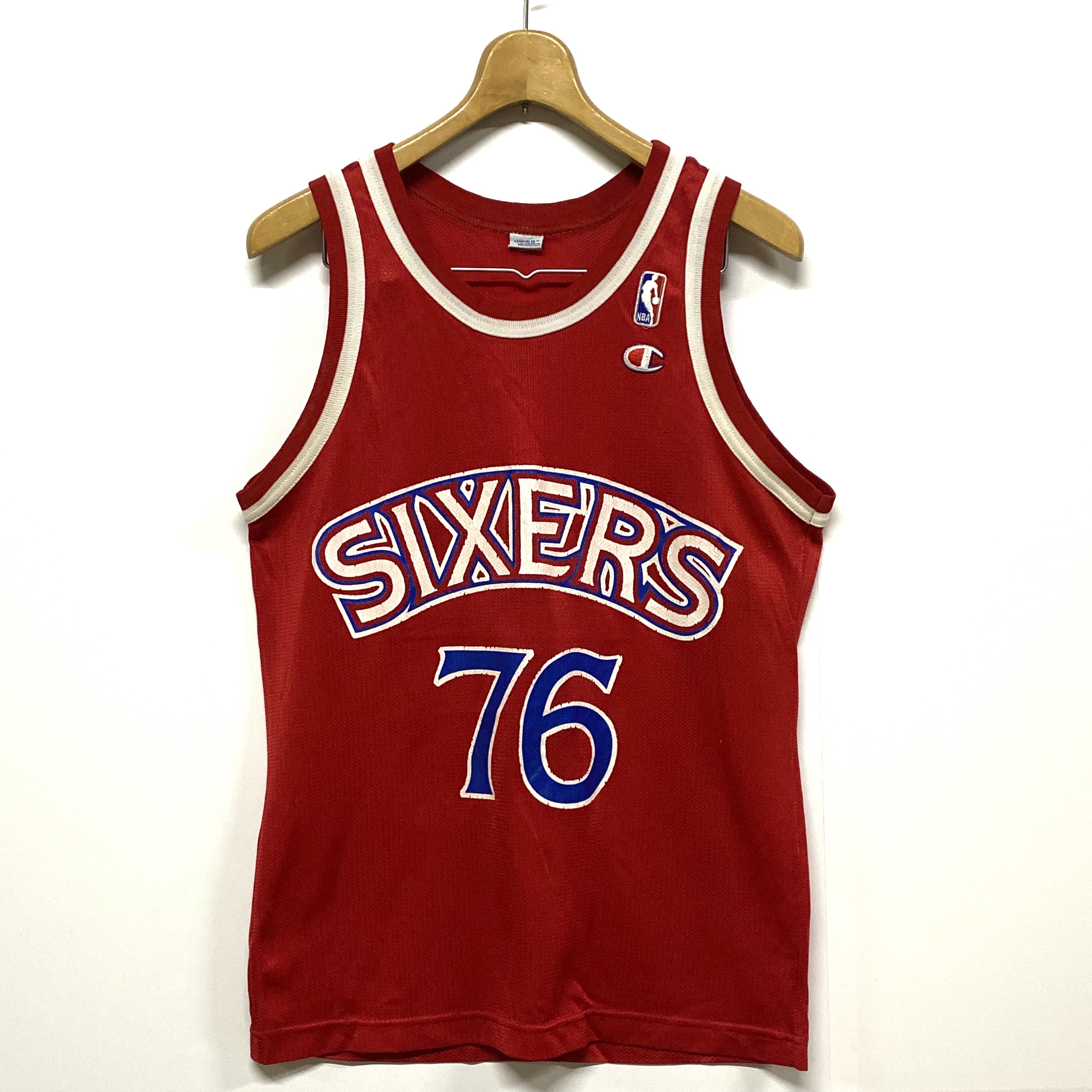 90年代 ヴィンテージ Champion チャンピオン Nba Philadelphia 76ers フィラデルフィア セブンティシクサーズ Shawn Bradley ショーン ブラッドリー ゲームシャツ レプリカユニフォーム 古着 ゲームシャツ Cave 古着屋 公式 古着通販サイト