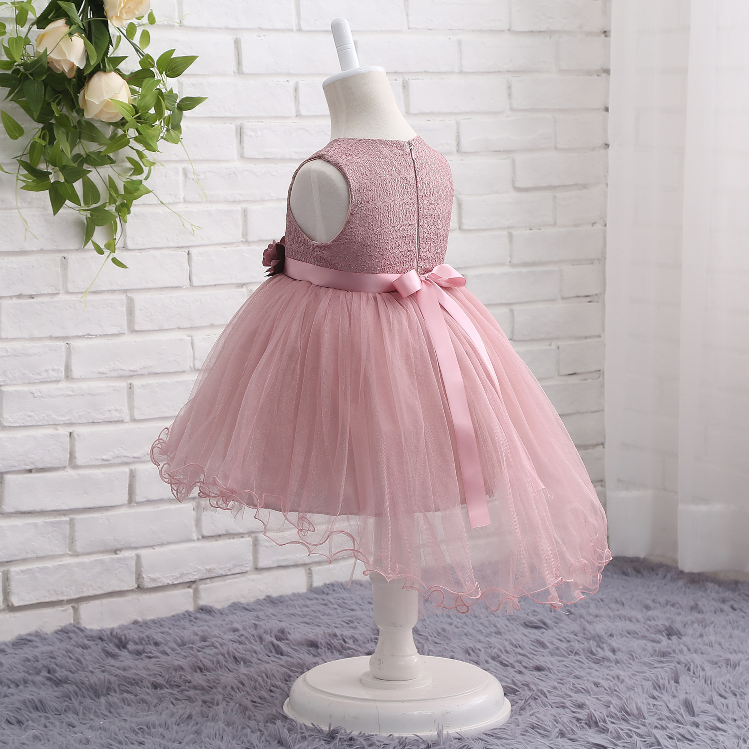 年末一掃セール1サイズ 1 110サイズ 1 キッズ 花柄 撮影 おひめさま コサージュ 造花 子供用 子供 キッズ フォーマルドレス セレモニー セレモニードレス安い 格安 おんなのこ かわいい ダスティピンク ピンク ガーリー Antoinette