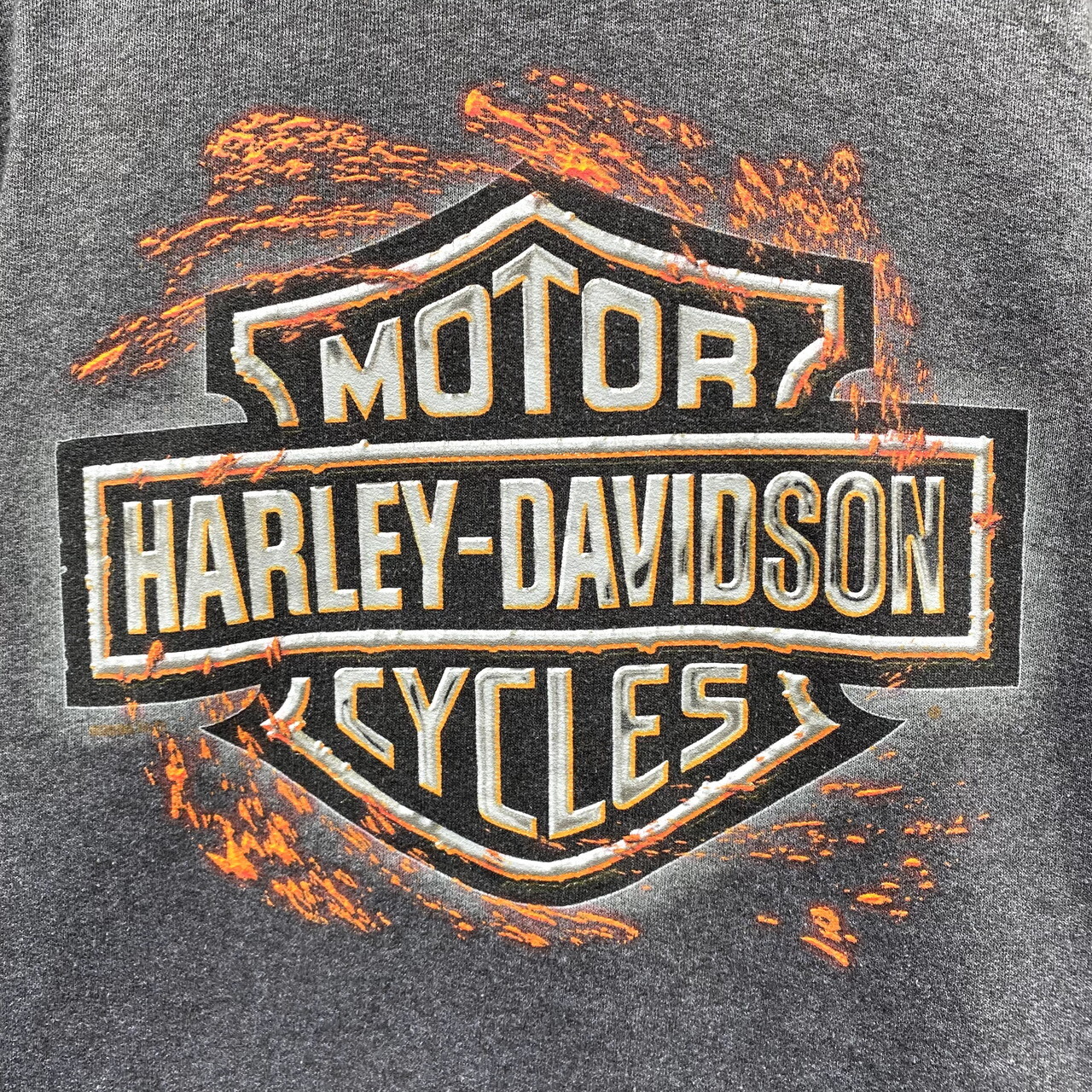 ハーレーダビッドソン ロゴプリント スウェットパーカー メンズxl 古着 トレーナー Harley Davidson バイク モーターサイクル チャコールグレー パーカー Cave 古着屋 公式 古着通販サイト
