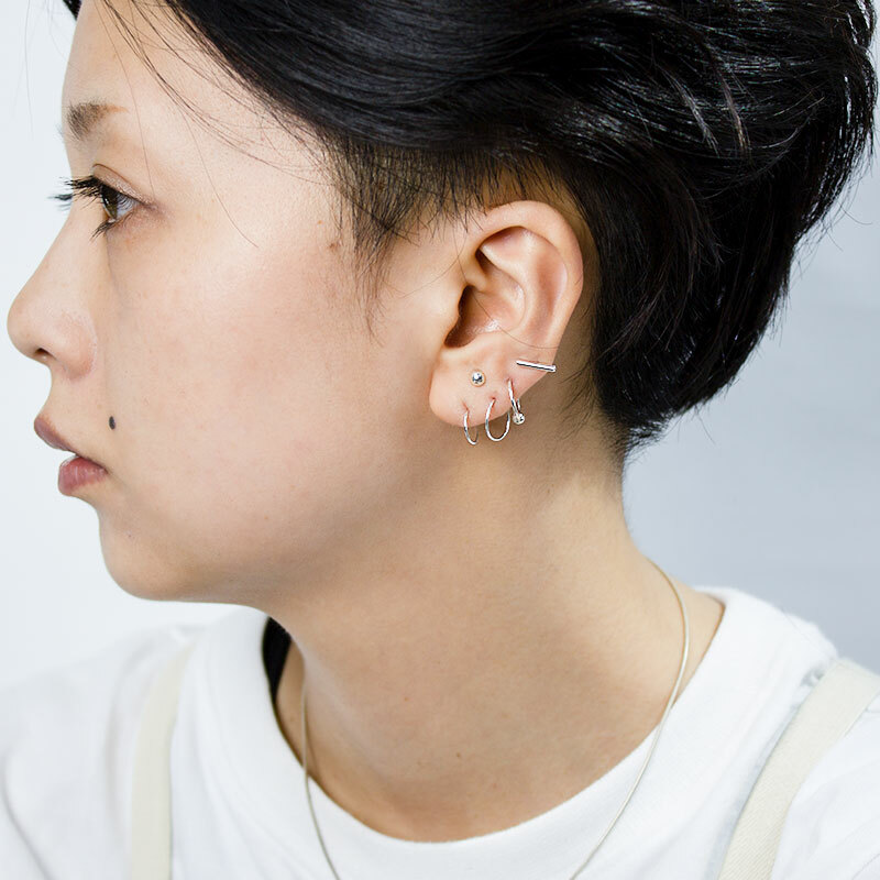 Base Amb Gf H0 Xsサイズ ゴールドフィルド 12kgf シルバー 925 ピアス ミニ 小さい 小ぶり フープ シンプル デイリー カジュアル フープピアス 男女兼用 ユニセックス メンズ レディース Amer Bijoux Amerbijoux