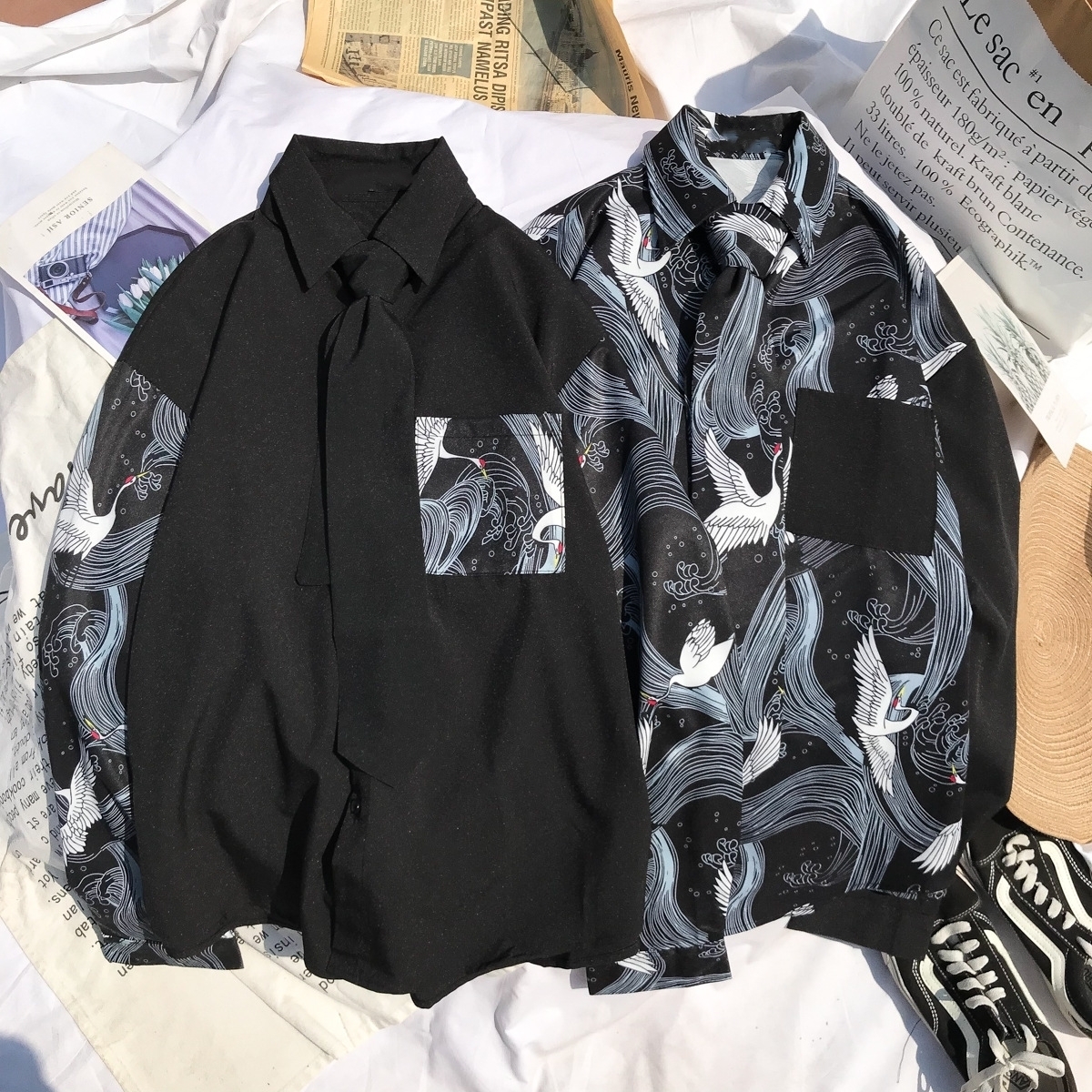 韓国メンズファッション レトロ おしゃれ シャツ カジュアル 長袖 送料無料 韓国メンズ服 流行プチプラ韓国メンズファッション新作通販 Buy The World