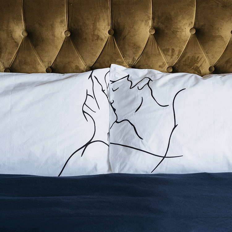 カップルイラスト枕カバー 北欧 Plaisir 北欧インテリア 韓国インテリア