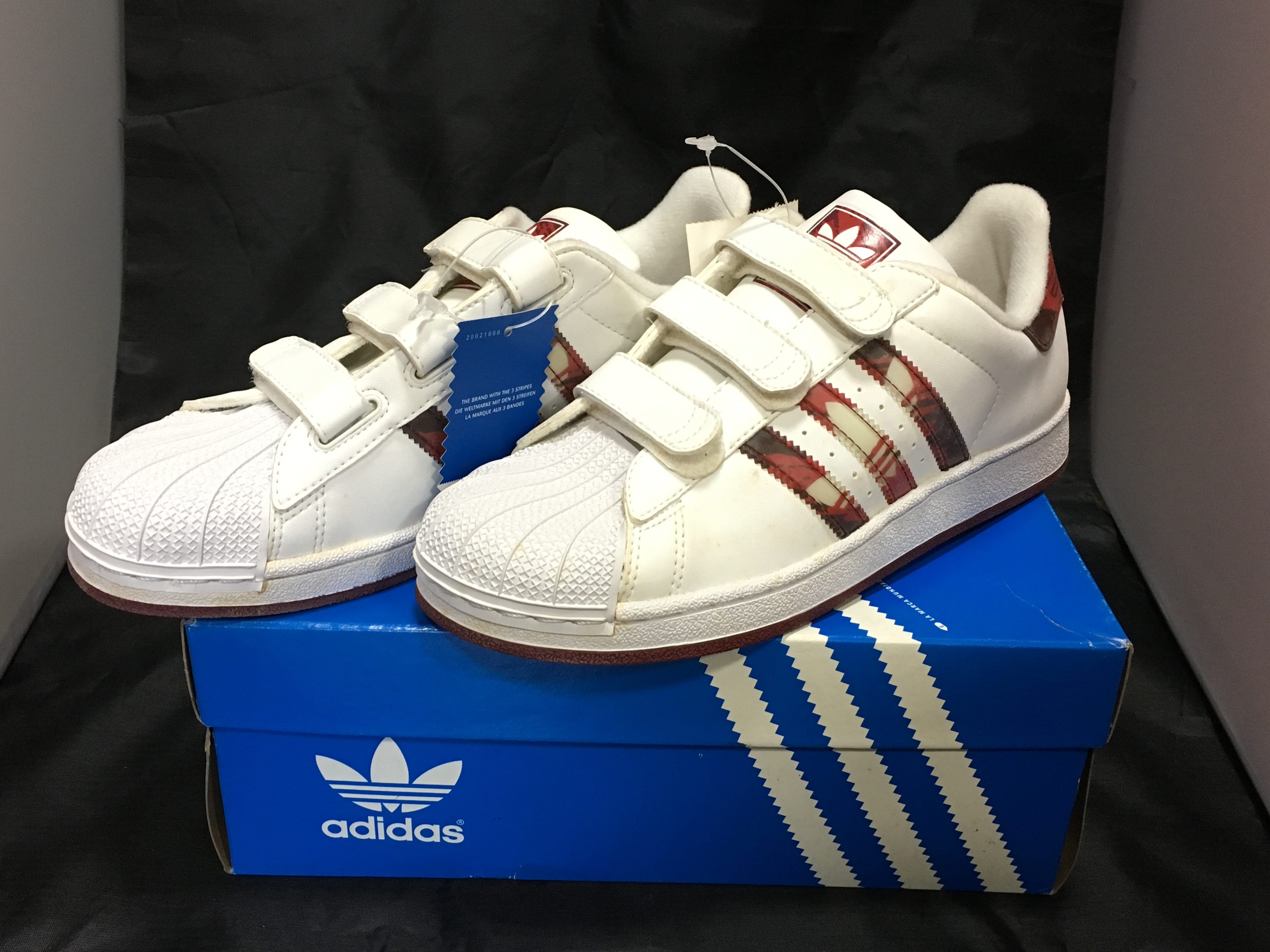 Adidas アディダス Super Star Cf Syn K Bru スーパースター 5 23 5cm 白 赤 ベルクロ Freestars