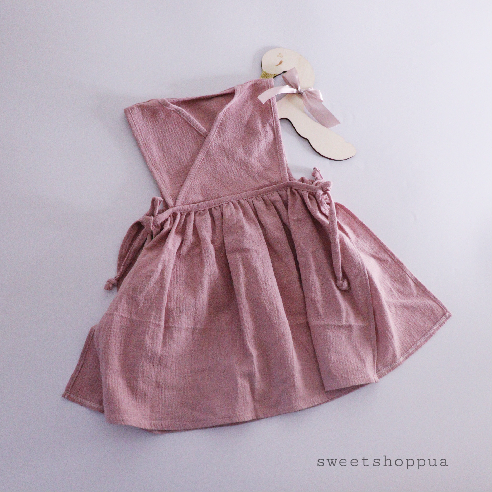 即納 リネン レイヤード ワンピース 7444 311 海外子供服 Sweetshop Pua