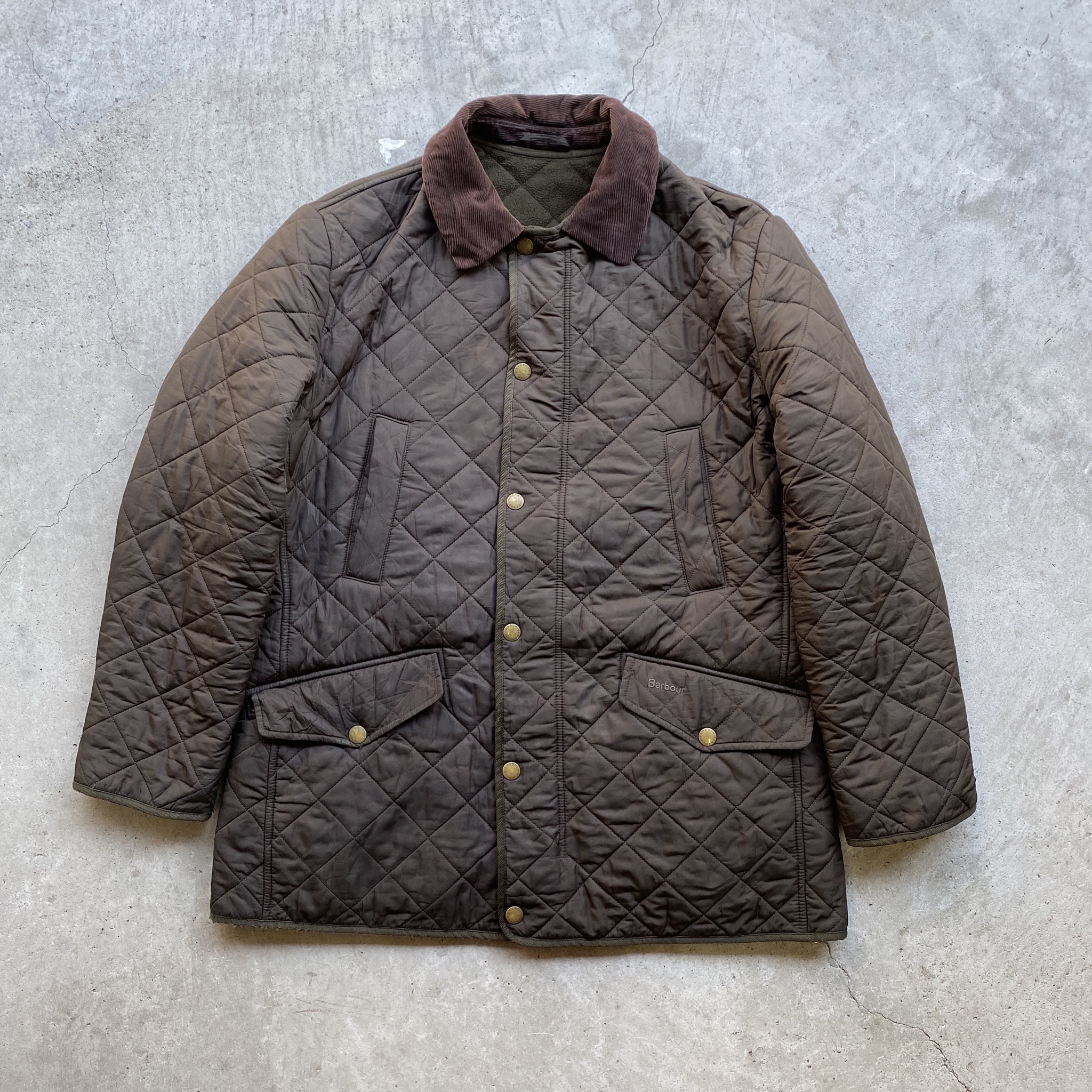 Barbour バブアー Bardon バードン キルティングジャケット メンズl ブラウン 茶色 古着 ブルゾン ジャケット Cave 古着屋 公式 古着通販サイト