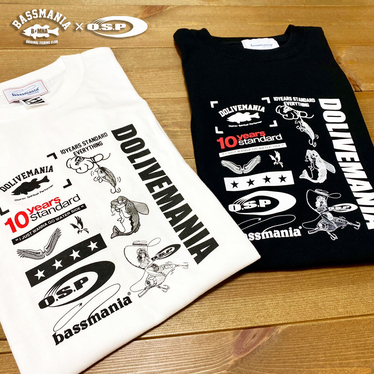 O S P Bassmania ミックスデザインtシャツ ホワイト 限定生産 Bassmania Jp
