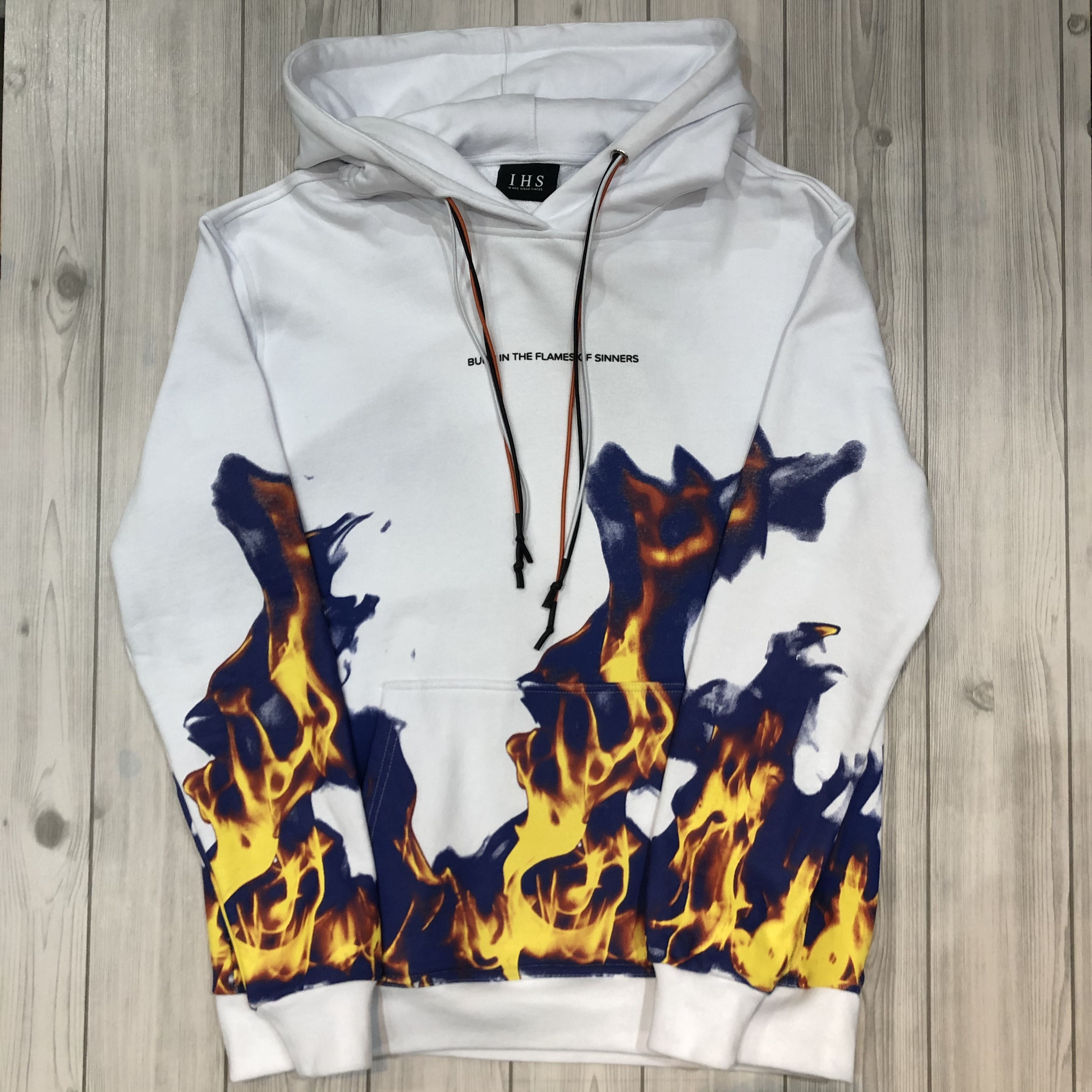 I H S In Hoc Signo Vinces Black Hoodie Multi Flames Hf02s アイエイチエス パーカー Ihs ブランド ストリート モード メンズ レディース ユニセックス Ricordo