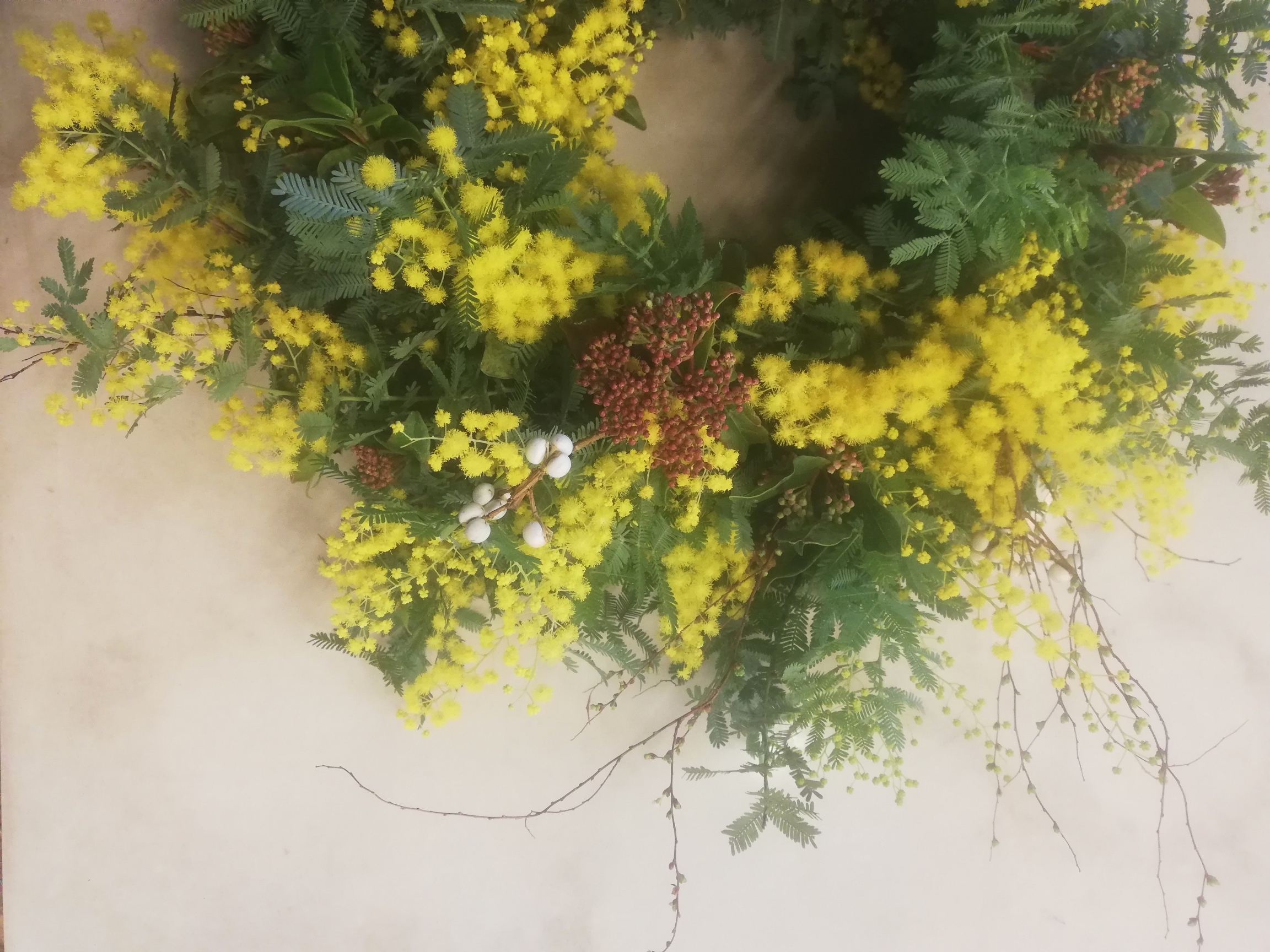 Mimosa Wreath 季節のリース ミモザ Flowertakase Atelier