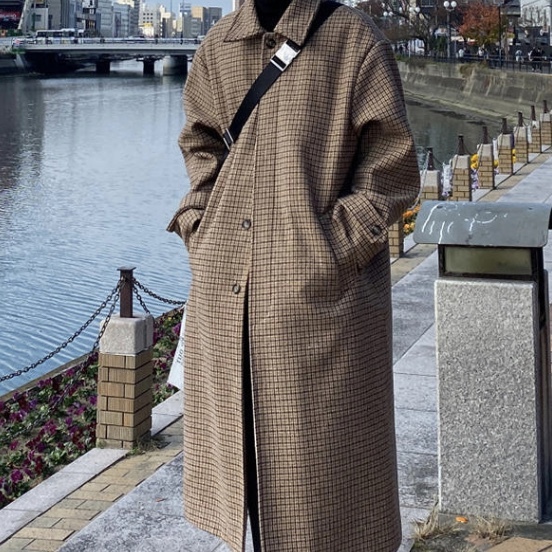 ベージュチェックチェスターコート Se394 韓国メンズファッション通販サイト 3 Seconds