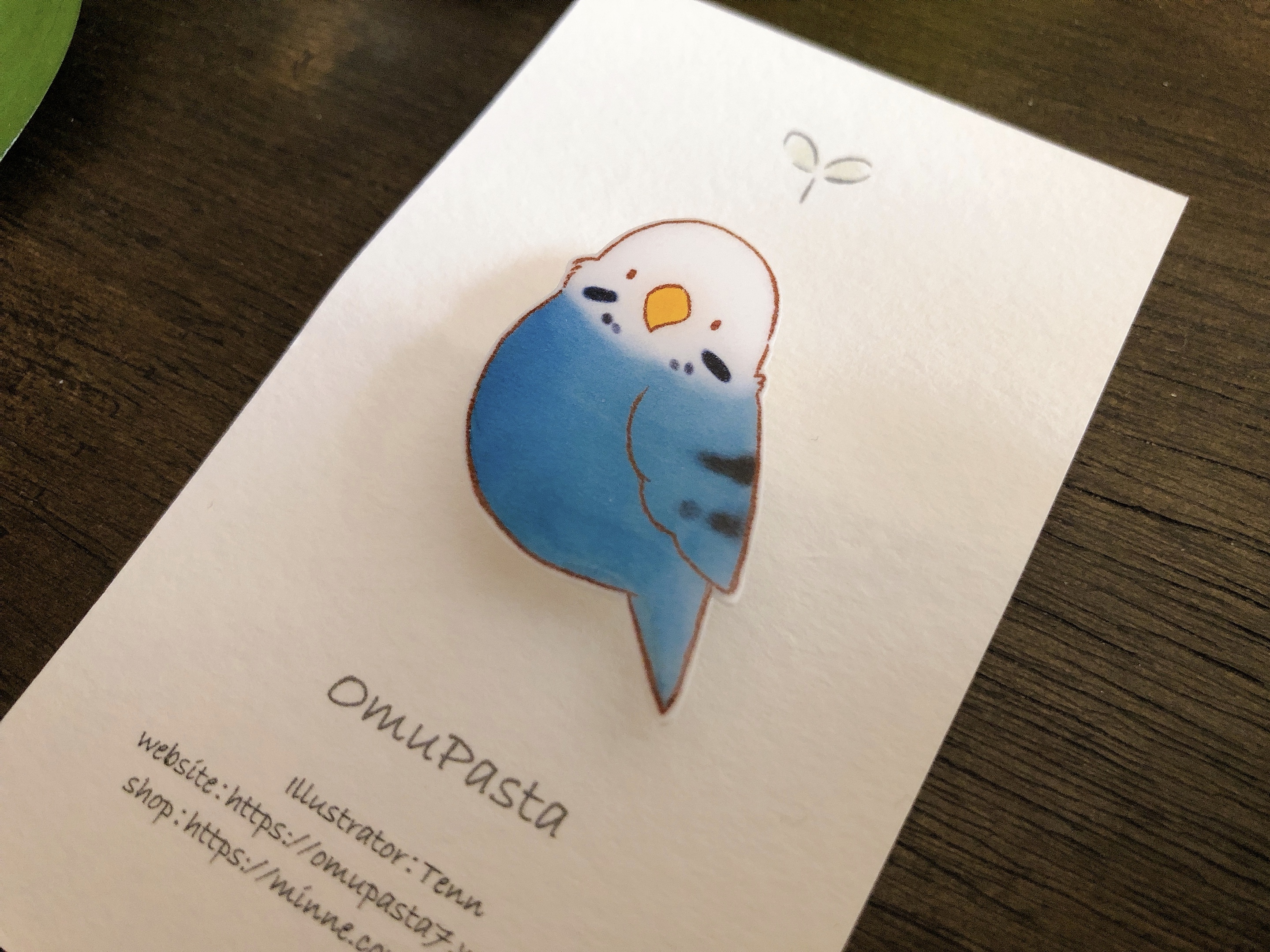 ブローチ セキセイインコ Omupasta もっちりぽってりな鳥雑貨 インコ オウム 野鳥たち