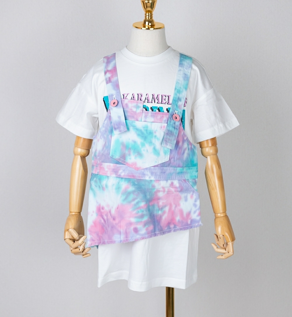 Karamel S S Tシャツ ワンピース カラフルレイヤード 30 221o344 海外子供服ブランド Lirisnow