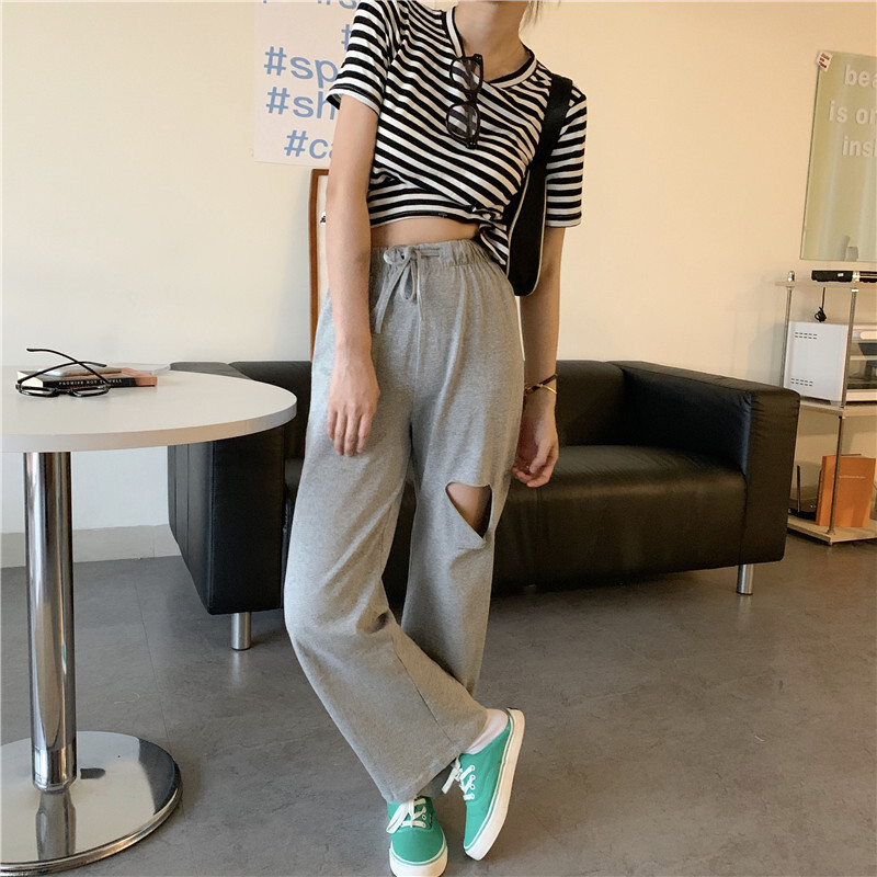 ネットレッドインスーパーファイヤー半袖tシャツインタイド新しい夏の女性のルーズルーズショートショート露出おへそトップ モンロー Mixlily Shop A