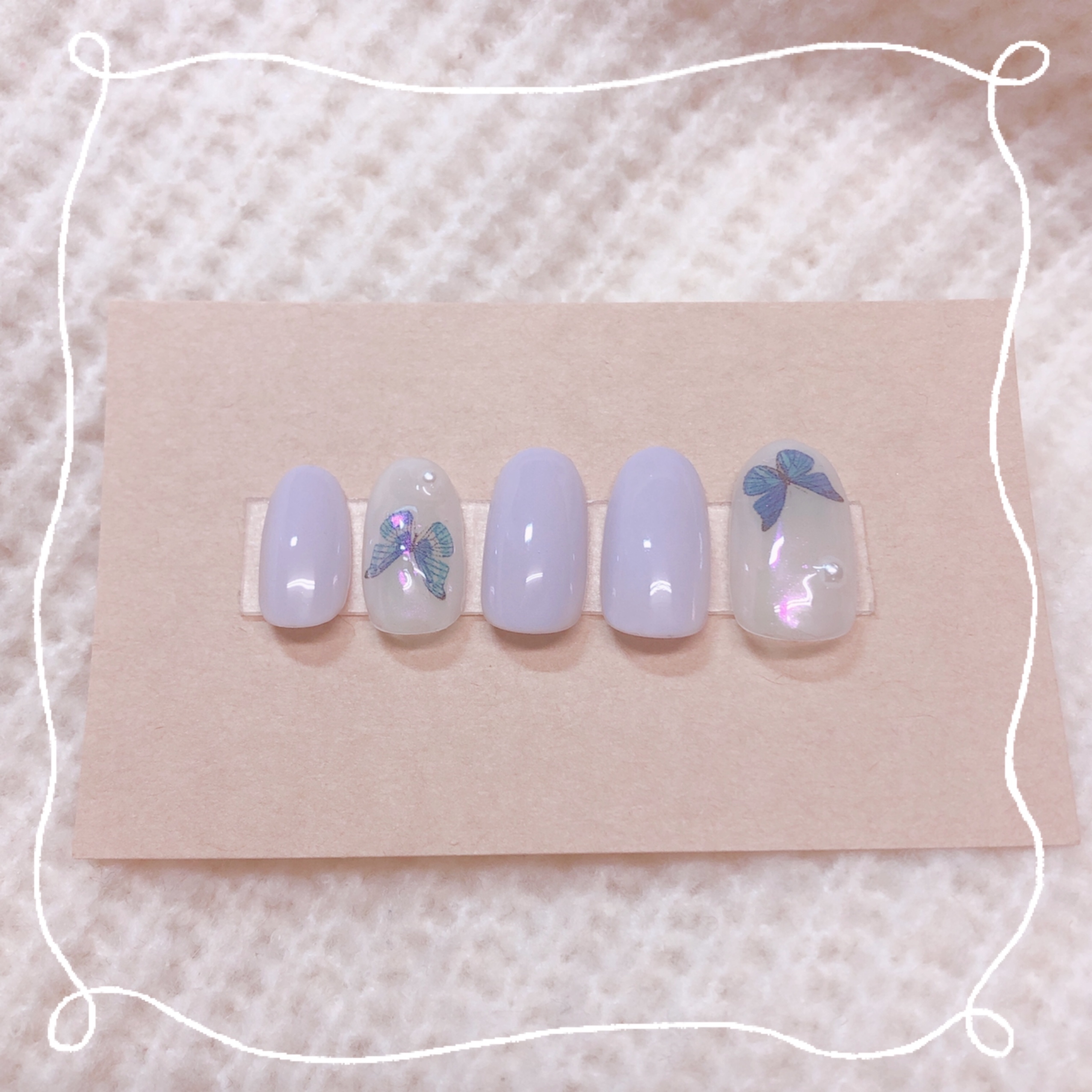 韓国ネイル ちょうちょネイル 蝶々 オルチャンネイル ネイルチップ Hana Nail