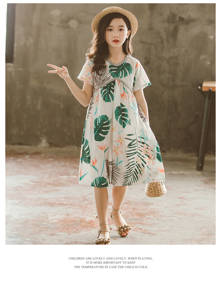 キッズ 半袖 ひざ丈 ワンピース リゾートワンピ ハワイアン キッズ 女の子 夏 ガールズ 夏服 パーティー 半袖ワンピース ワンピ 可愛い オシャレ 夏物 新作 送料無料 韓国レディース キッズファッション Londonbridge ロンドンブリッジ