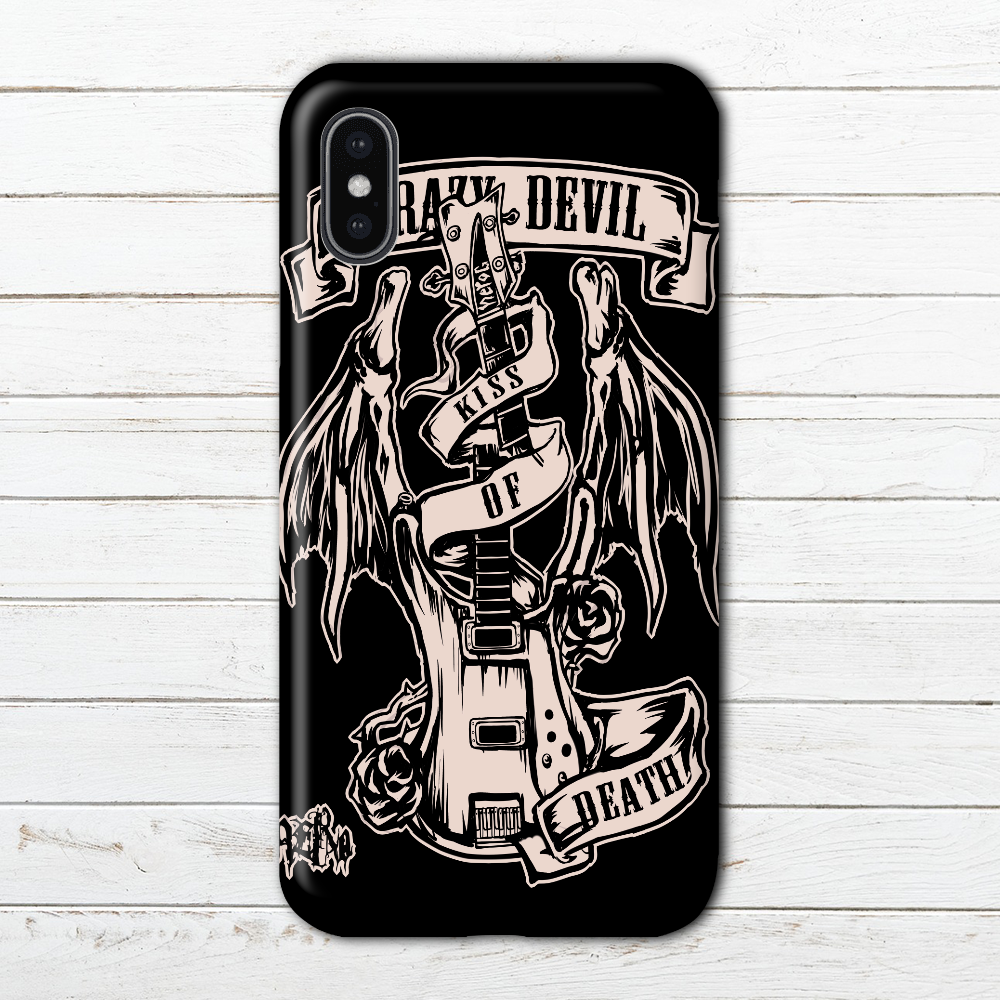 Iphoneケース スマホケース おしゃれ 個性的 クール ロック メンズ Aquos Sense 2 3 4 5 Iphone5 6 6s 7 8 X ギター 人気 イラストレーター クリエイター 絵師 Android アンドロイド ケース タイトル Kiss Of Death 作 Nero Iphoneケース Tシャツ メンズ スマホケース