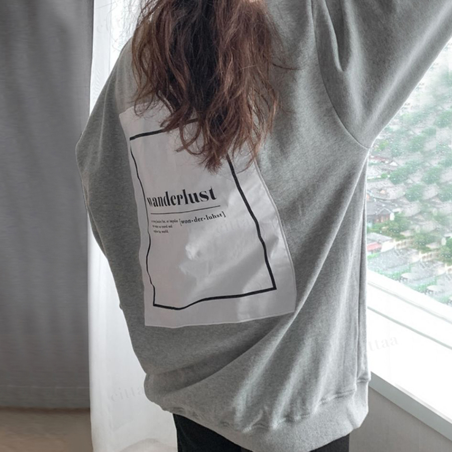 Y 973 Wanderlustラベルスウェット グレー 1006 Cittaa チッタ 韓国レディースファッション通販