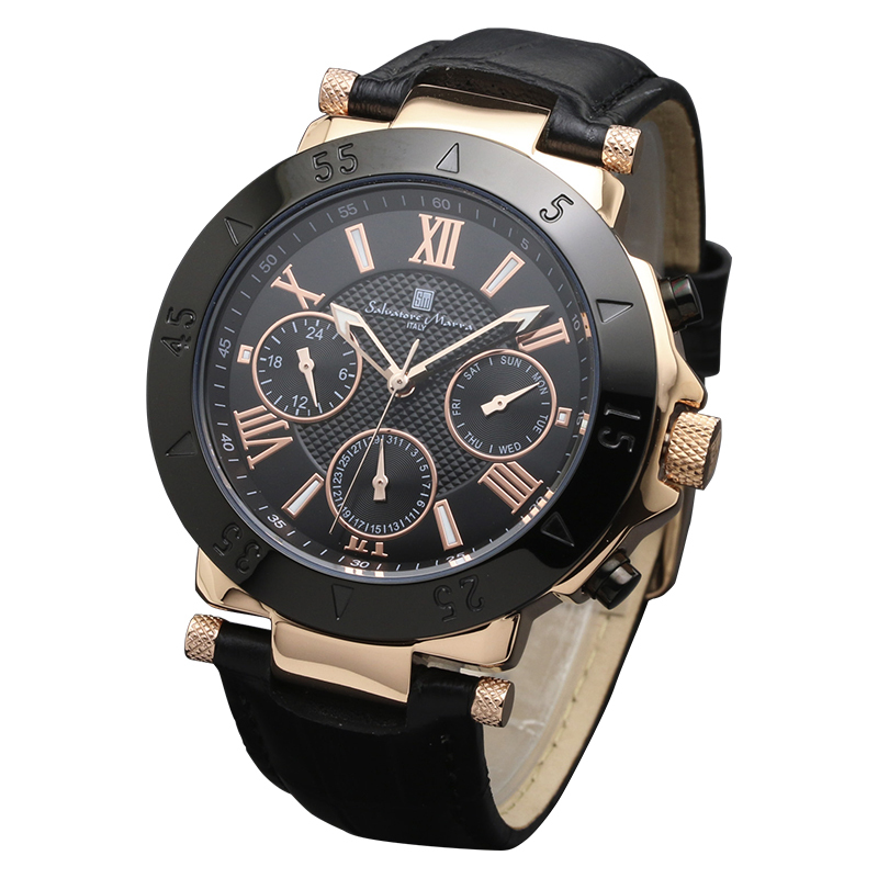 Salvatore Marra サルバトーレ マーラ Sms Pgbk ブラック ピンクゴールド 腕時計 メンズ 正規品 Watch Index