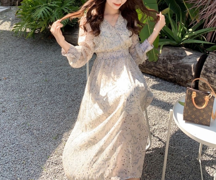 シフォンロングワンピース B233 Femiy Risa Botanical フェミーリサ ボタニカル 大人女子のための花柄専門 ボタニカル 専門ショップ