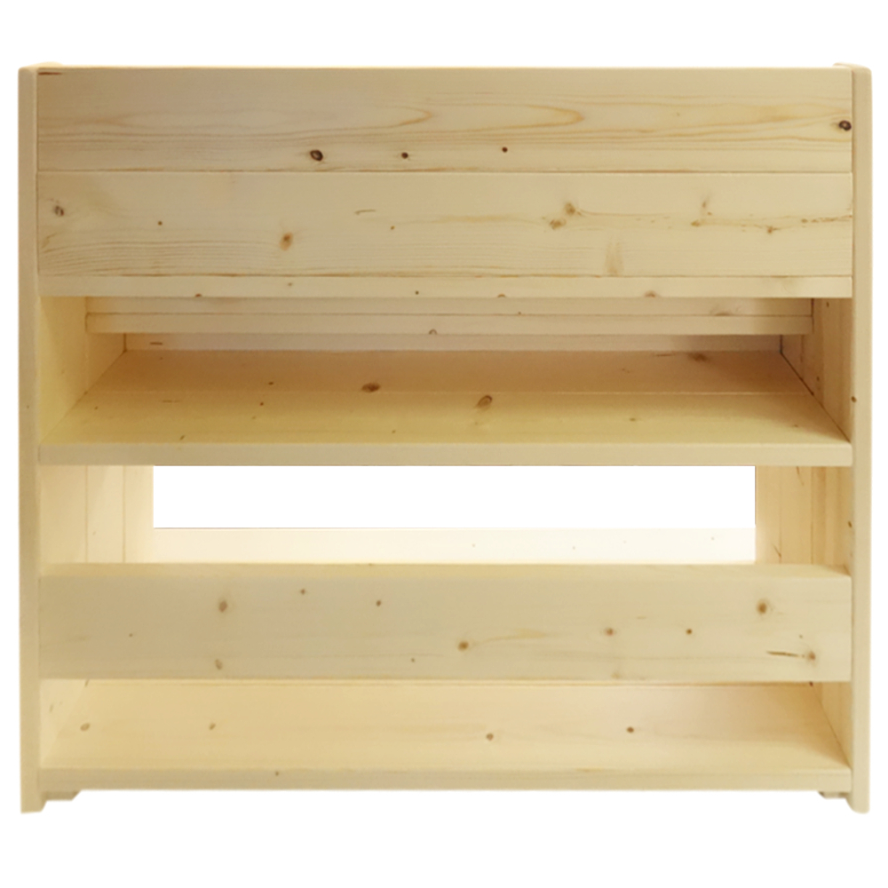 W70cm Lm 仕切りなし 無塗装 無垢材 絵本棚 安全 完成品 片付け 収納 ラック 絵本 子ども おしゃれ Mapleポッポ ハンドメイドの絵本棚 子供用家具