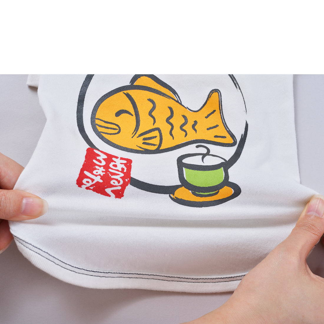 たい焼きとお茶 白色 30 和風あるくろぉす