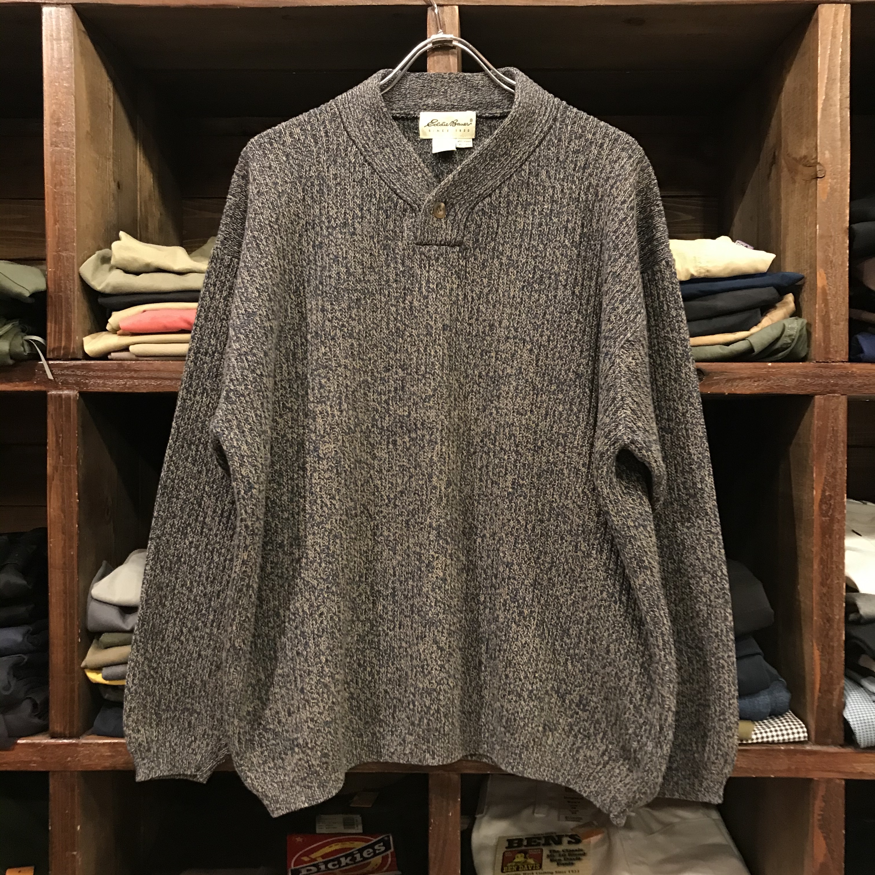 通販限定 有名ブランド 美品 Eddie Bauer Since 19 綿混 薄黄 A のオシャレな Aeroportail Ca