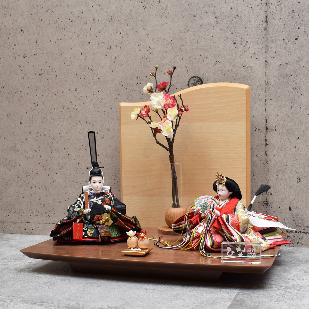 雛人形 親王飾り 梅錦 おしゃれ モダン スタイリッシュ コンパクト 今どき おすすめ かわいい Suzutame 雛人形 五月人形 羽子板 破魔弓 盆提灯 鈴為 スズタメ