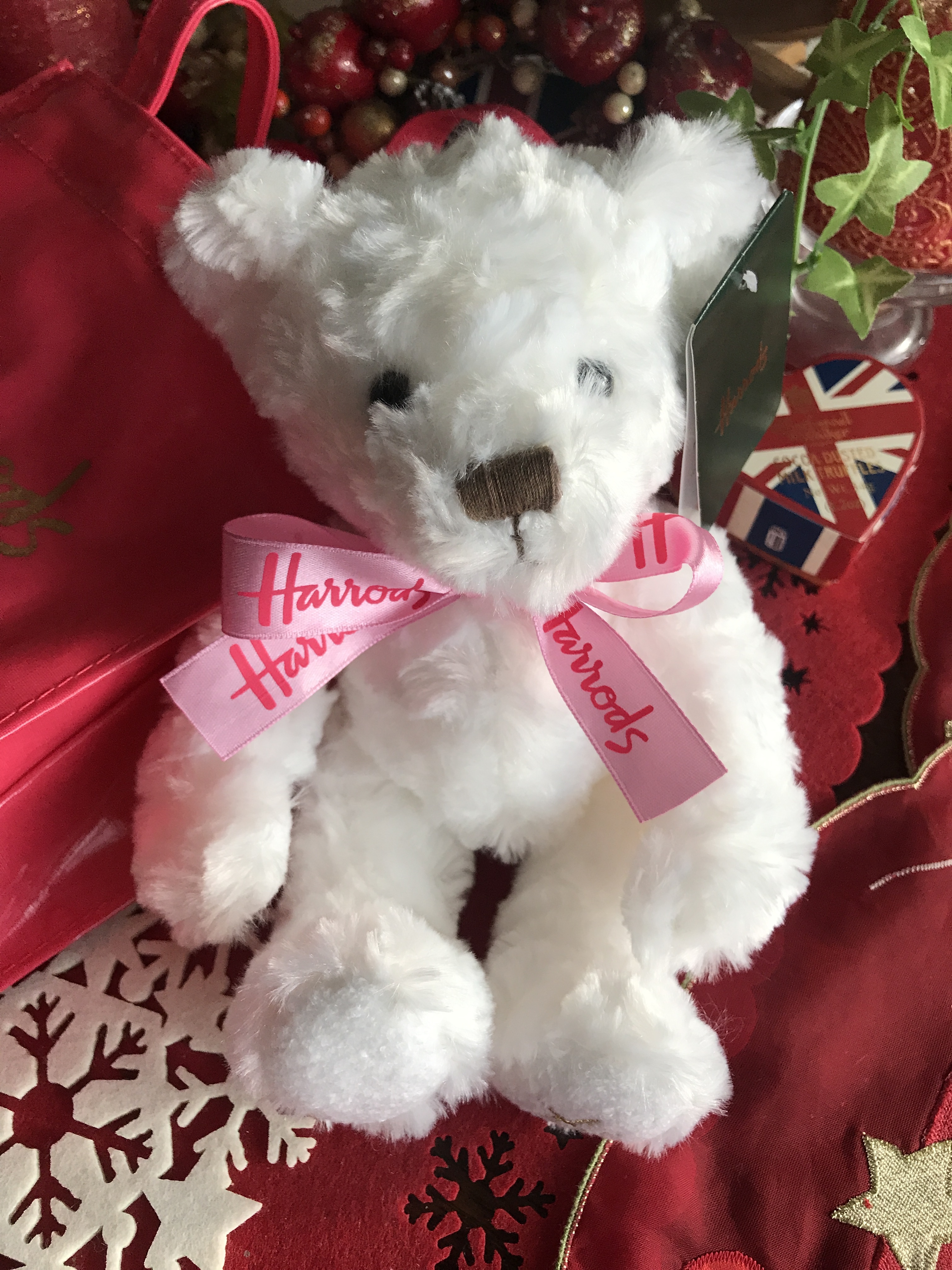 ハロッズ ピンクベアー バッグ付き イギリス Uk Merry Unbirthday