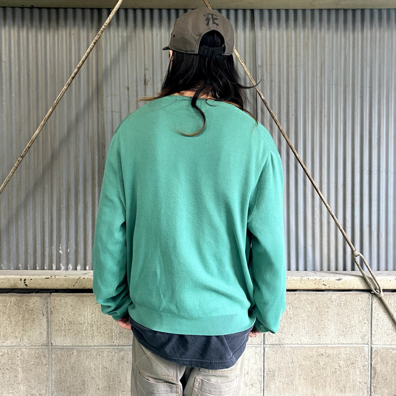 ポロバイラルフローレン ｖネック ニットセーター メンズxl 古着 Polo By Ralph Lauren ピマコットン グリーン 緑 ニットセーター Cave 古着屋 公式 古着通販サイト