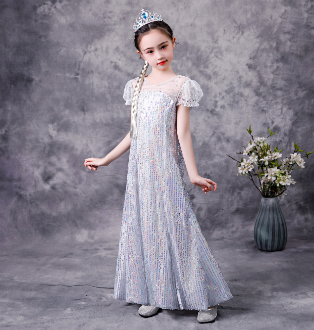 キラキラ輝く エルサ風 ドレス 女の子 衣装 エルサ 風 アナ雪2 ドレス 子ども服 プリンセス キッズ ファッション 子供服 女の子 ワンピース 衣装 コスプレ 七五三 ハロウィン クリスマス プレゼント 100 110 1 130 140 150 送料無料 韓国レディース キッズ