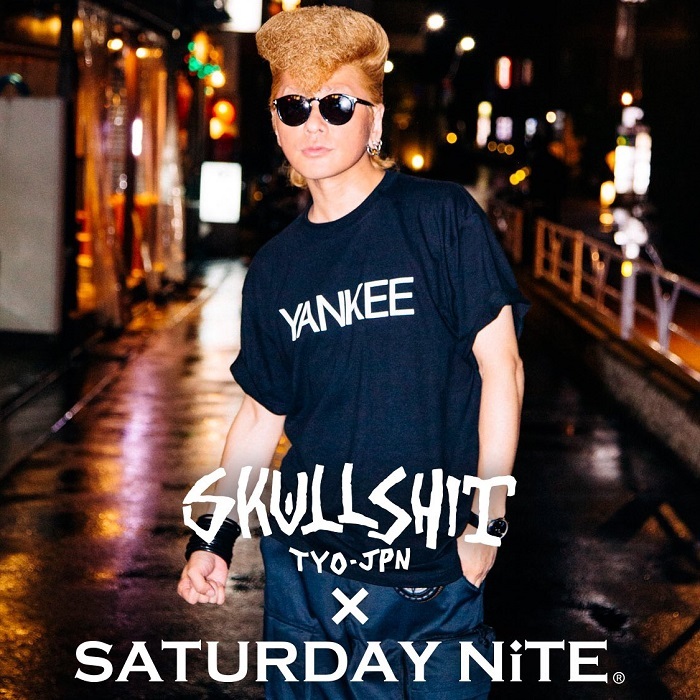 Skullshit Saturday Nite Collaboration Yankee Tシャツ スカルシット 綾小路翔 氣志團万博19 ヤンキーｔ 半袖 黒 ブラック ドクロ メンズ レディース Rock Punk ロック パンク バンド フェス 骸骨祭り ギフトラッピング無料 ステージ衣装 Rogia Rogia Web Store