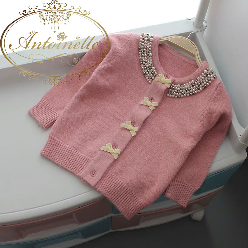 女の子 子供服 カーディガン 羽織もの パール ビジュー リボン ゆめかわ エレガント Antoinette
