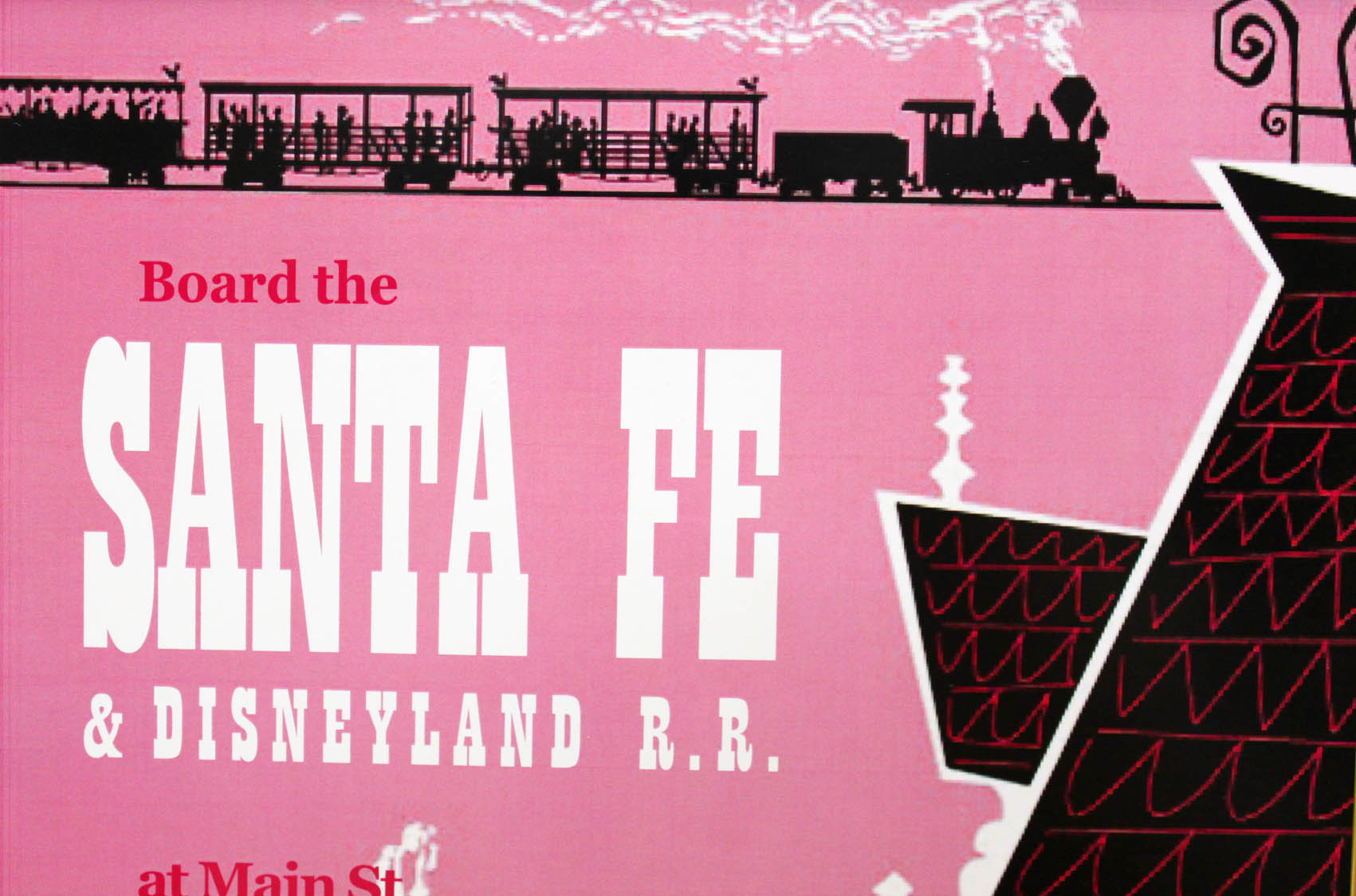ディズニー テーマパーク メインストリートusa サンタフェ ディズニーランド鉄道 展示用フック付ポスター ディズニー絵画 ポスター