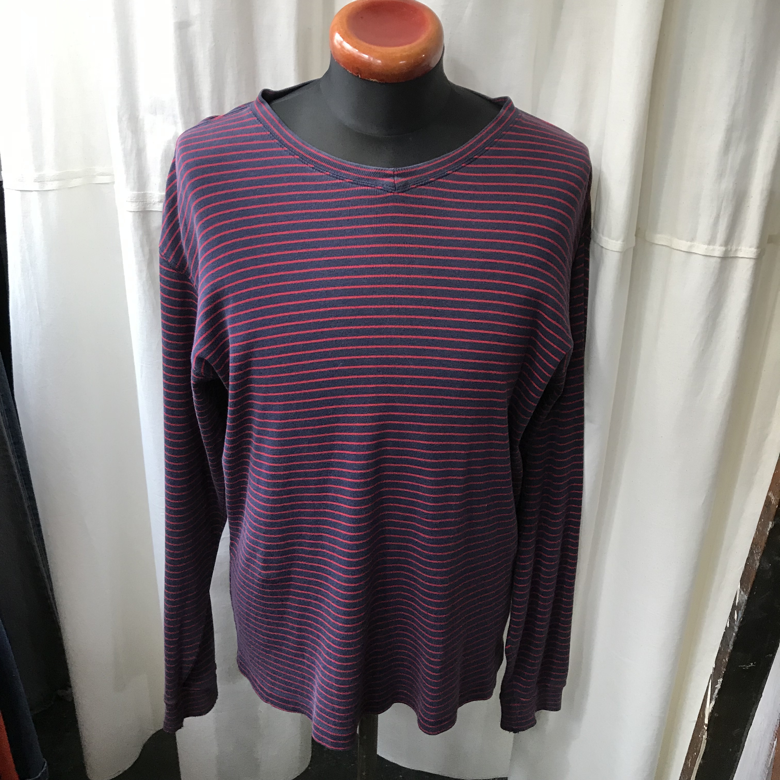 L L Bean エルエルビーン 100 コットン ボーダーロンt 長袖tシャツ メンズl Used Clothing Shyboy