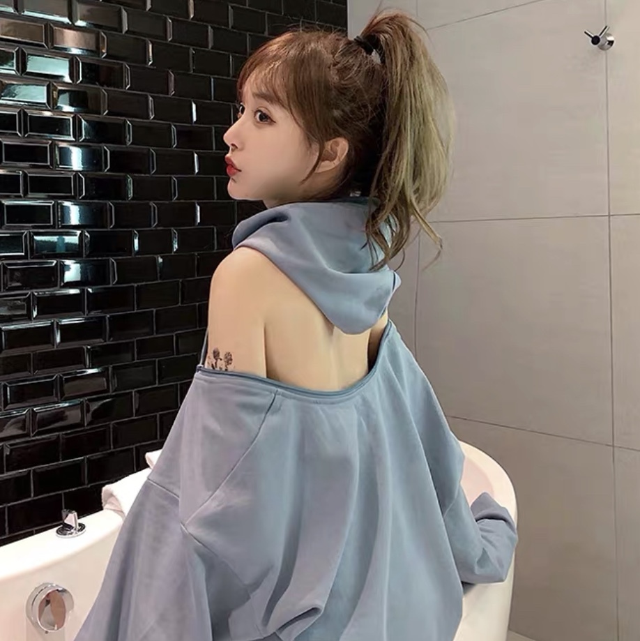 背中あき 肩出し プルオーバー パーカー レディース 春 秋 服 長袖 ファッション セクシー チュニック ワンピース Tp 0375 Happy Orurea ハッピーオルレア