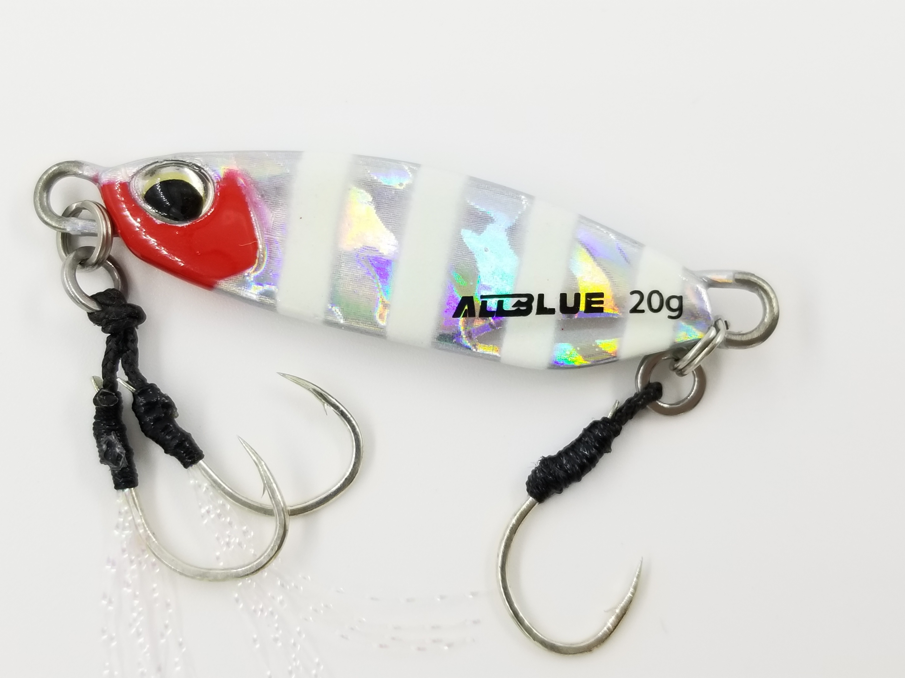 Allblue ２０ｇ メタルジグ 水平スライドフォールフラットボディー タイプ レッドヘッドゼブラグロー 釣之屋 Azon Fishing Tackle