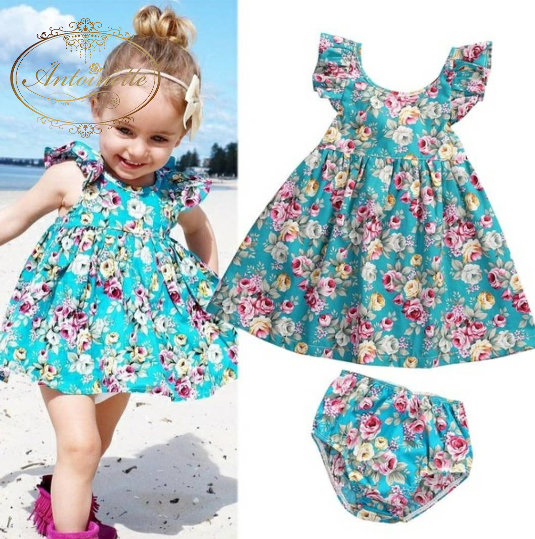 年末一掃セール 80サイズ 1 赤ちゃん パンツつき ワンピース 花柄か わいい 海外服 子供用 赤ちゃん用 ベビー ベビー服 Antoinette