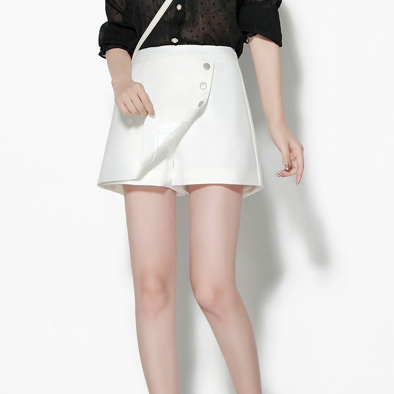 レディース ラップショートパンツ ボトムス パンツ ショート丈 キュロット 全2色 ホワイト ブラック 春 夏 コーデ Women S Front Button Shorts High Waist Dct Value Rave Notice バリューレイヴノーティス 韓国ファッションやハワイアン
