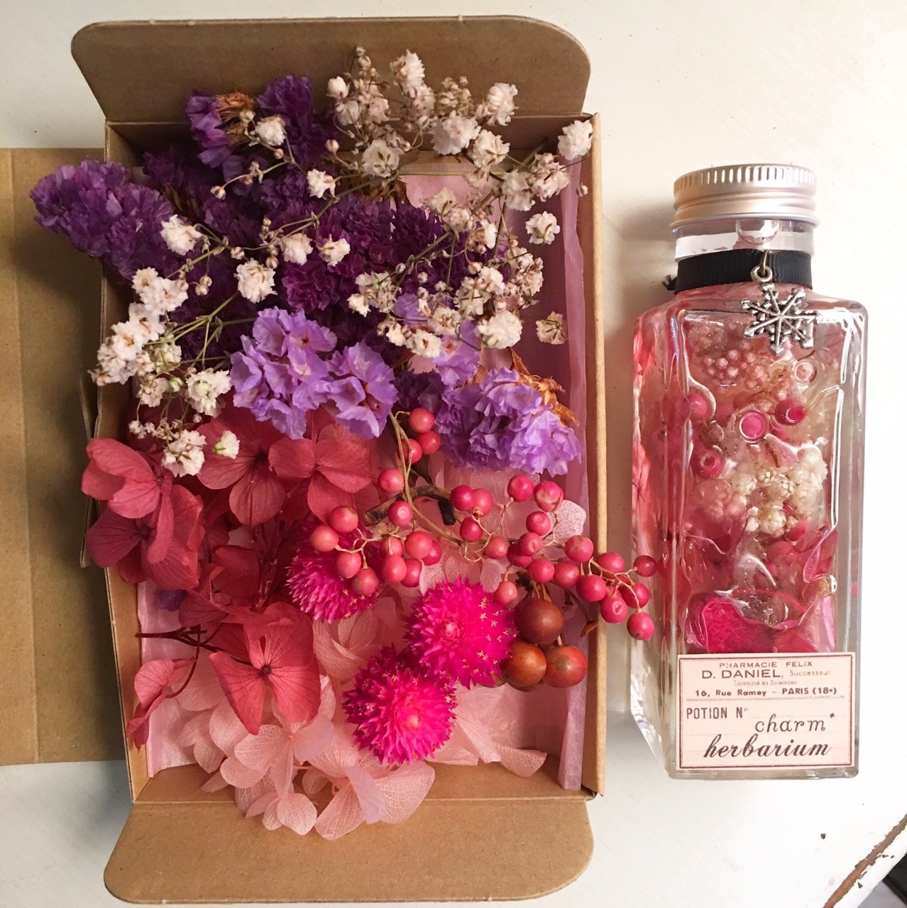 ハーバリウム花材 ピンク パープル系 プリザーブド ドライフラワー Charm In Room