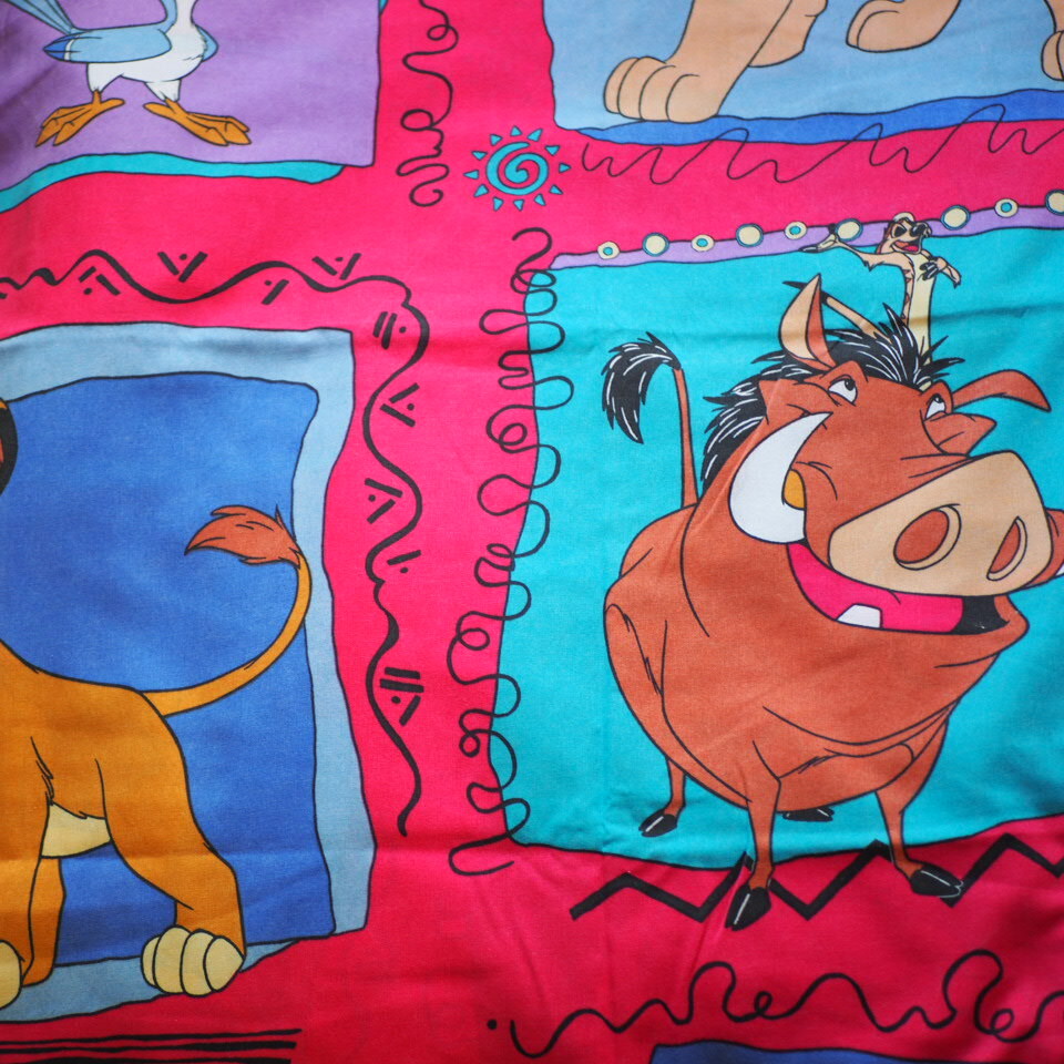ディズニー生地 ライオンキング ビンテージシーツ生地 ヴィンテージ Alleys Curio