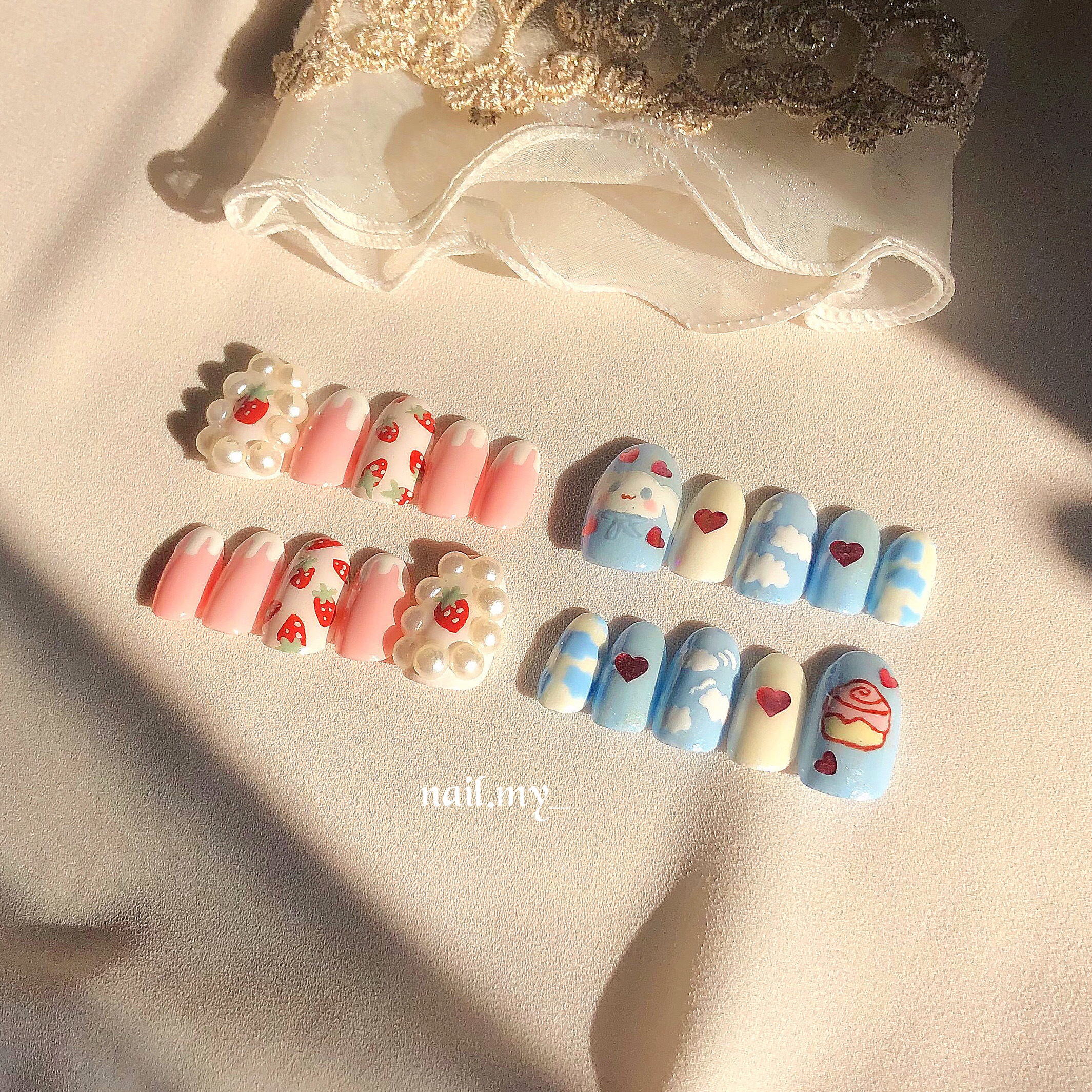 いちごみるくネイル ジェルネイル Mynail エムワイネイル