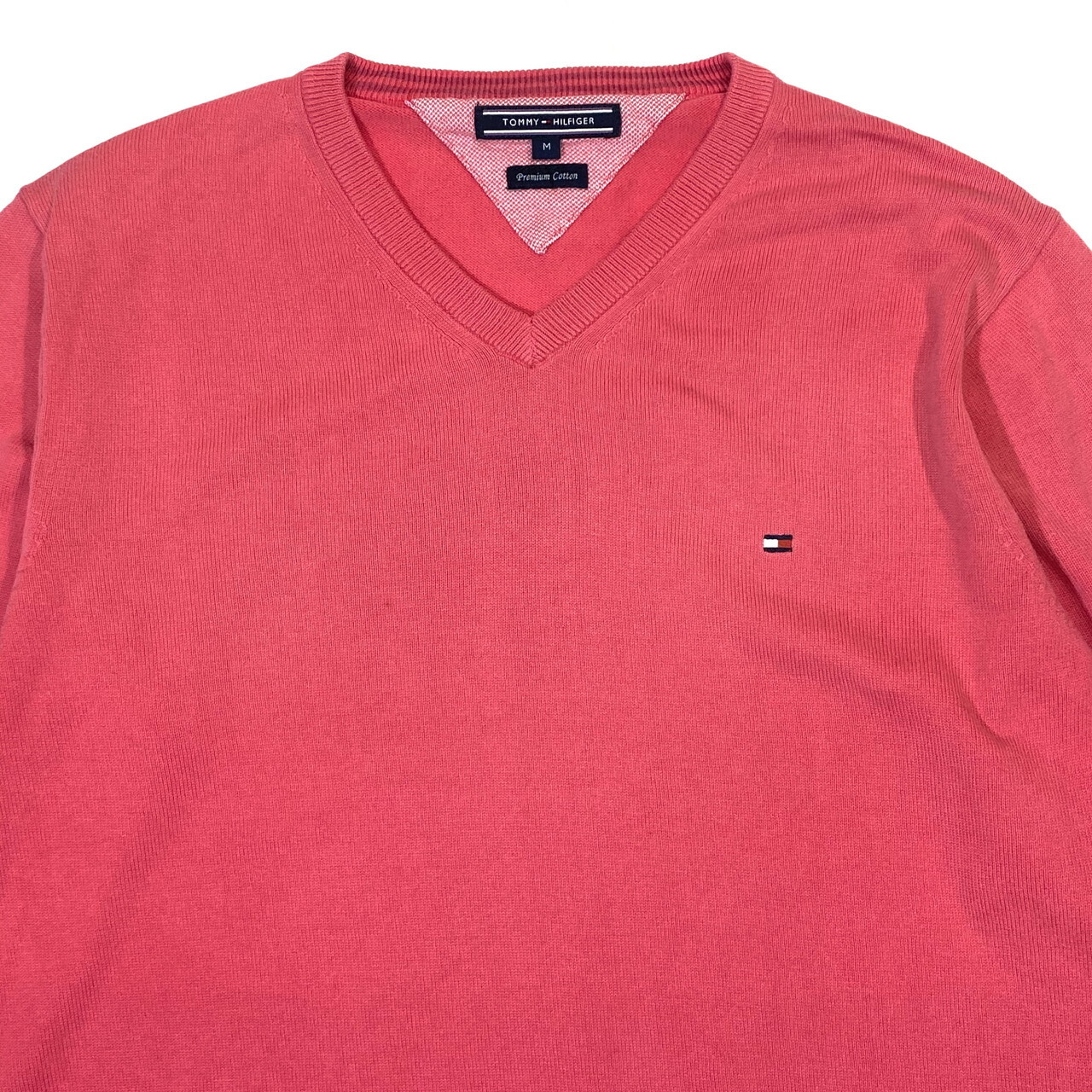 Tommy Hilfiger トミーヒルフィガー Vネック プレミアムコットンニットセーター ピンク メンズm 古着 ニットセーター Cave 古着屋 公式 古着通販サイト