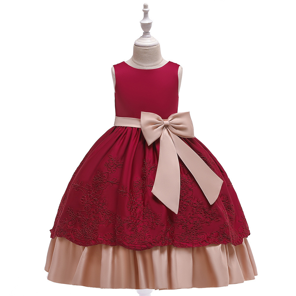 女の子ドレス リボン飾り キッズドレス ジュニアドレス お姫様 ワンピース イベント 花童 結婚式 子供服 4色選択可1cm 130cm 140cm 150cm 160cm 170cm Elegant