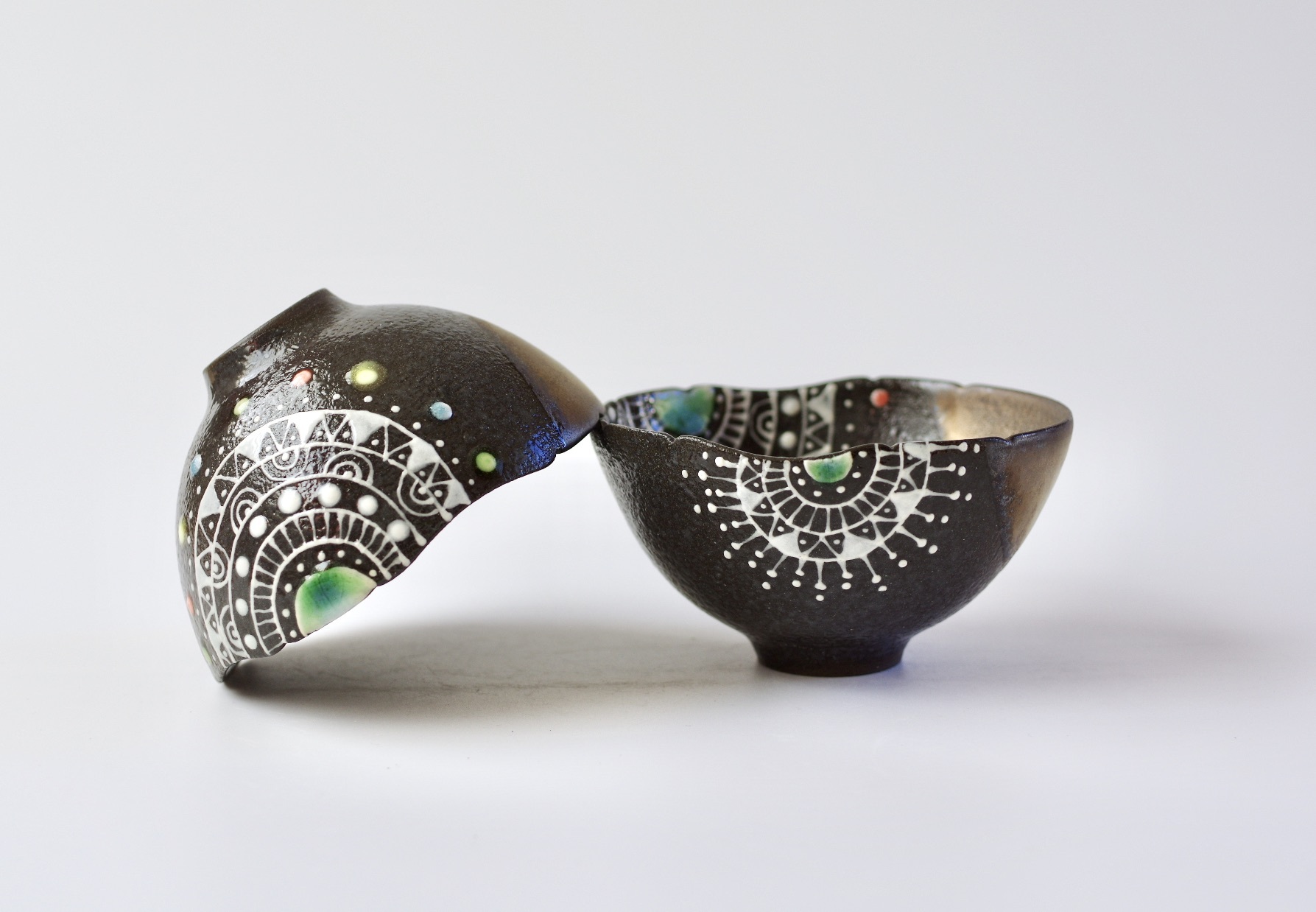 新月黒金茶碗 陶工房 みかガマ のぐちみか