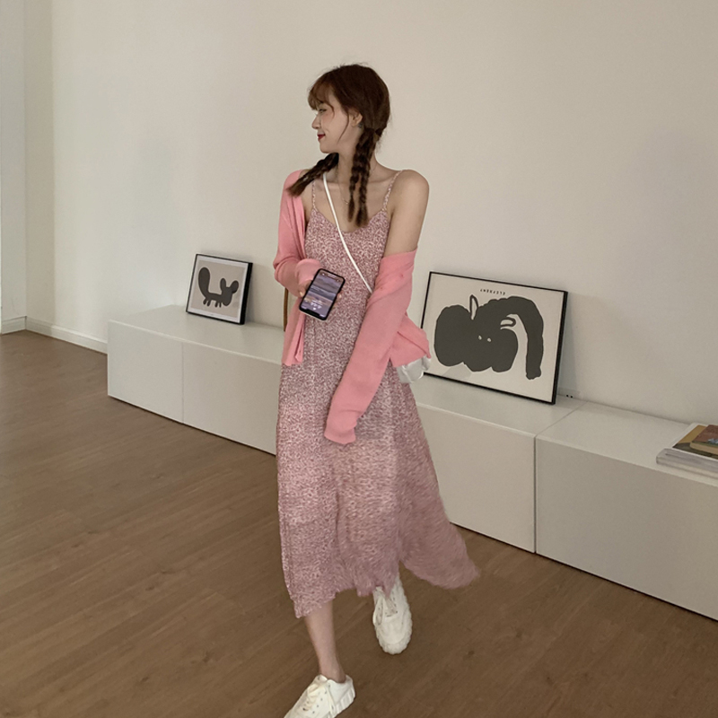 Set 美人度アップ ニットカーディガン キャミワンピース21新作春秋洋気２点セット G2131 Nncart