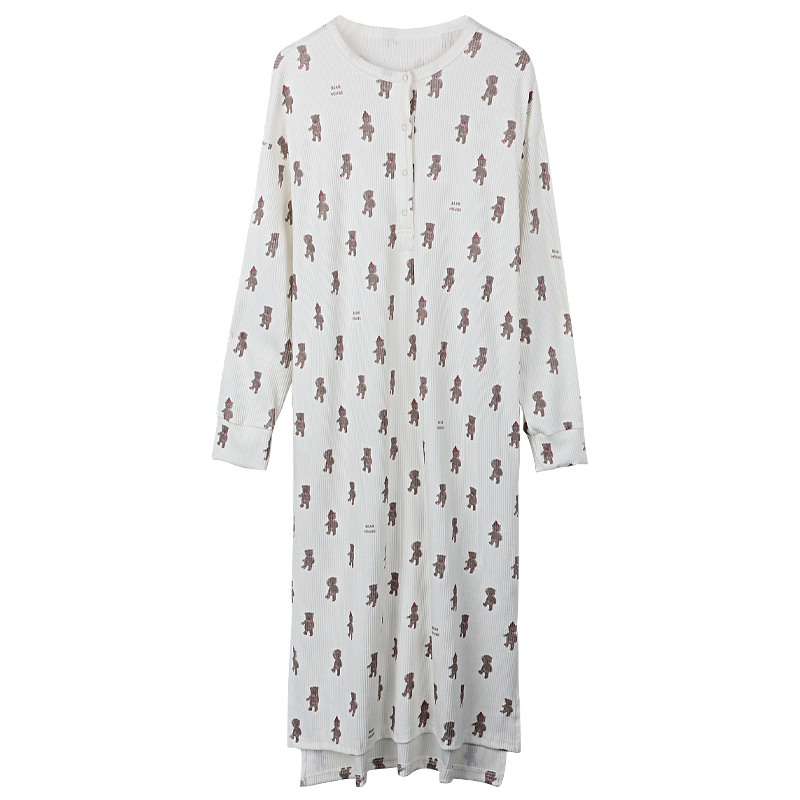 送料無料 おうち時間を楽しく ルームウェア ワンピース 可愛い くまさん ガーリー 着心地抜群 ゆったり Lamitte Deco トレンド 韓国ファッション ショップ