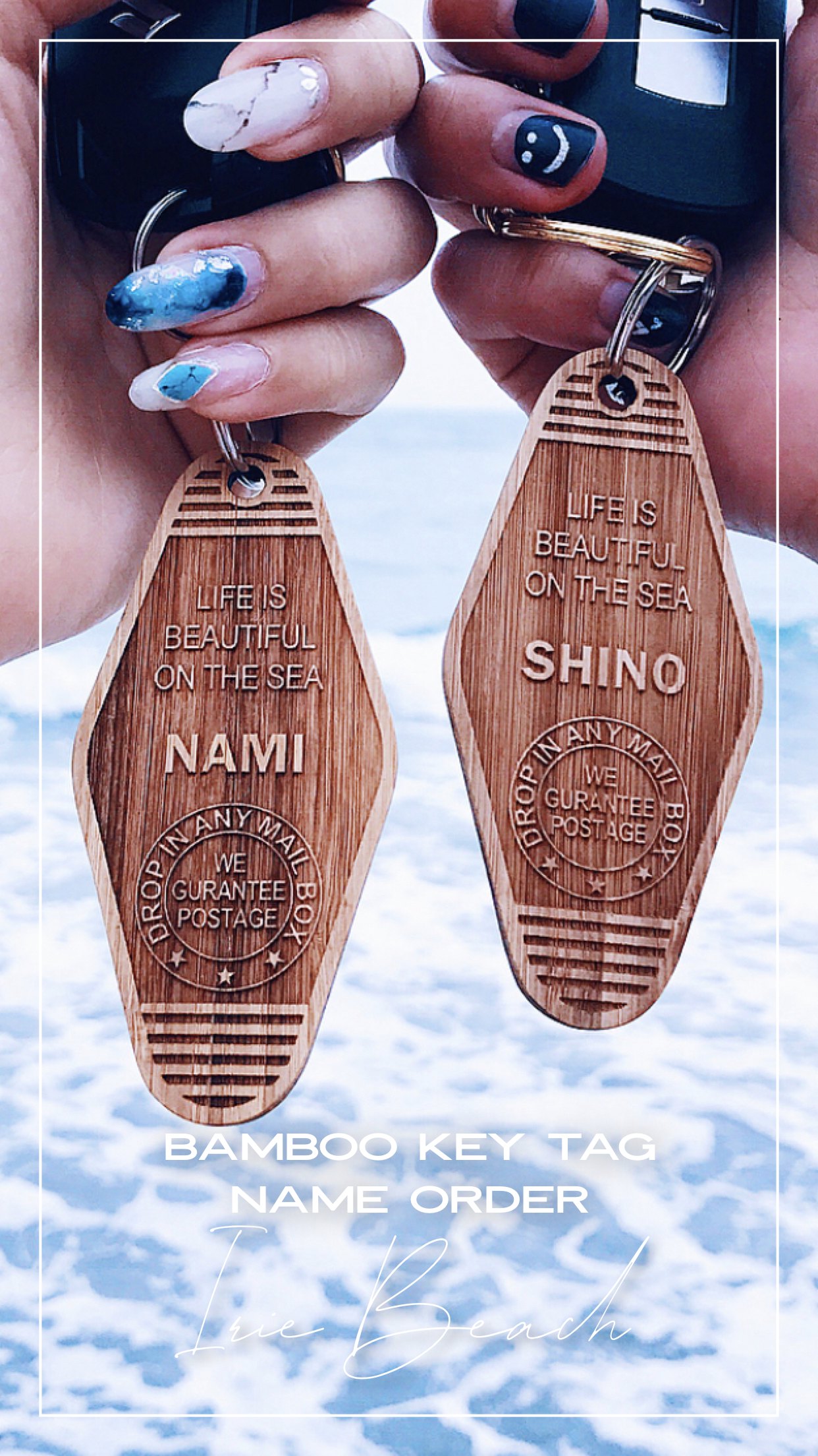 Iriebeachバンブーキータグ 竹 名入れオーダー商品 Ibk Iriebeach