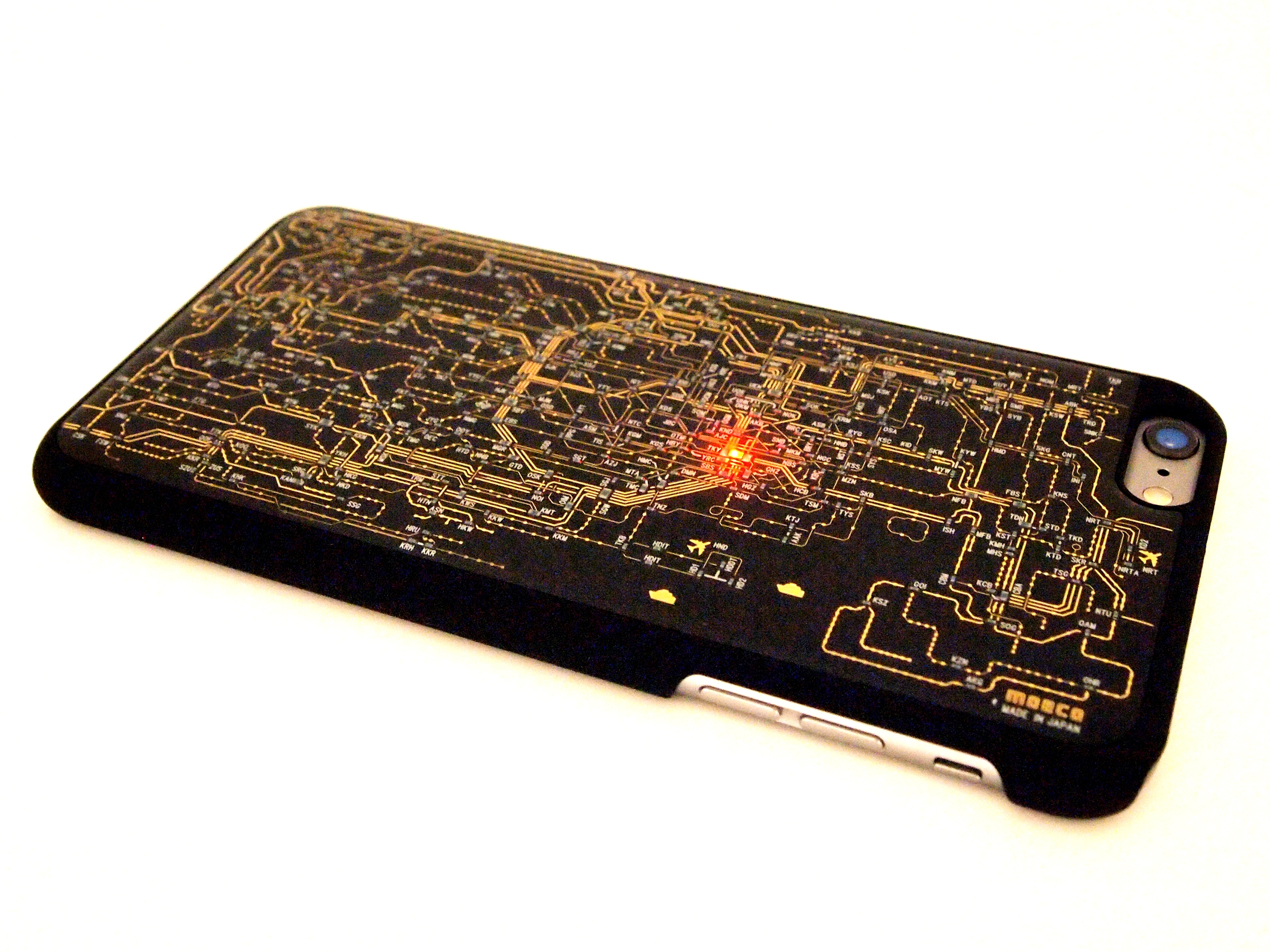 Flash 東京回路線図 Iphone6 6s Plusケース 黒 東京回路線図a5クリアファイルをプレゼント Pcb Art Moeco