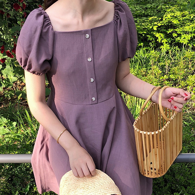 パフスリーブワンピース Peplum