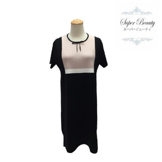スーパービューティ Super Beauty 配色切替ニットワンピース ピンク Ll 44 大人かわいい服 Gold Smith